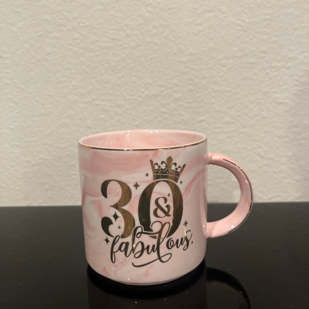 Pink and Gold 30 & Fabulous Mug Cup